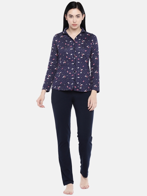 

Sweet Dreams Women Navy Blue Printed Night suit