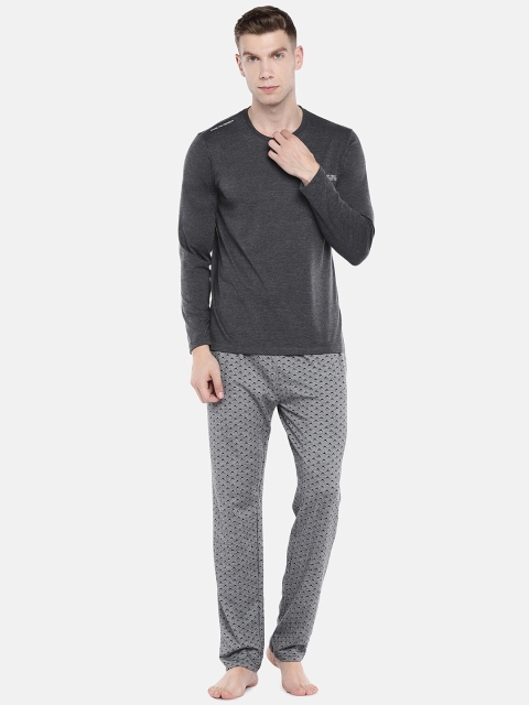 

Sweet Dreams Men Charcoal Solid Night suit