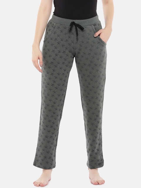 

Sweet Dreams Women Charcoal Grey & Black Printed Lounge Pants