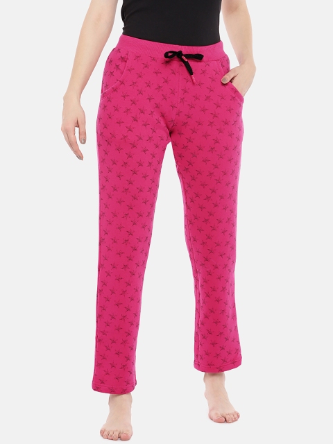 

Sweet Dreams Women Pink & Navy Blue Printed Lounge Pants