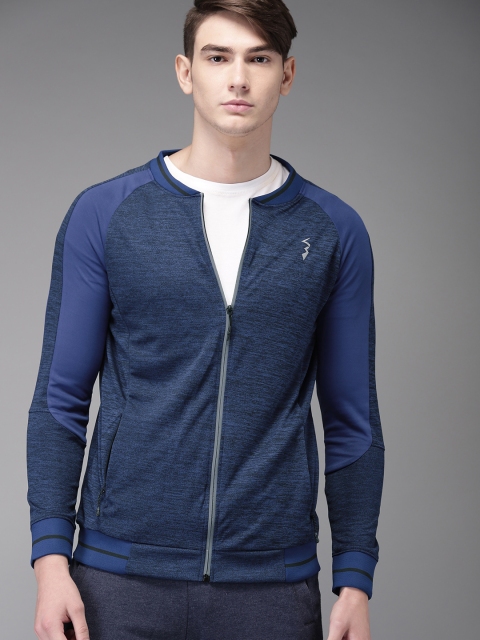

Campus Sutra Men Navy Blue Solid Sporty Jacket