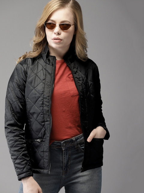 

Campus Sutra Women Black Solid Puffer Jacket