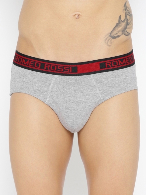

ROMEO ROSSI Men Grey Melange Solid Briefs SBTE-1001-GM