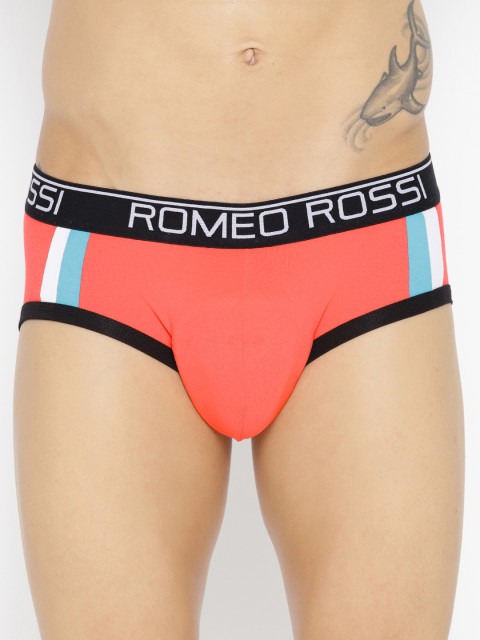 

ROMEO ROSSI Men Coral Pink Solid Briefs CLBSP-2001-CR