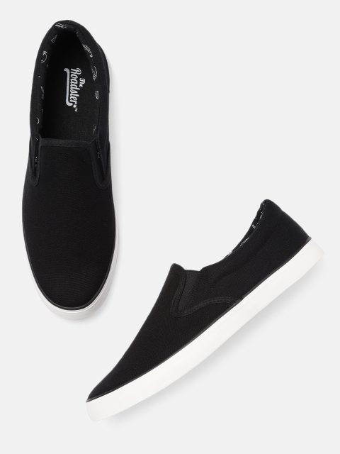 

Roadster Men Black Slip-On Sneakers