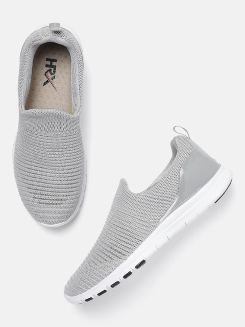 

HRX by Hrithik Roshan Men Grey Woven Design Slip-On Soft Walk Sneakers