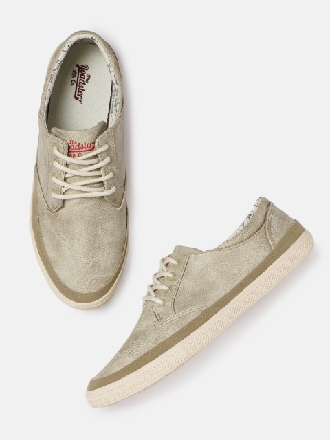 

The Roadster Lifestyle Co Men Beige Solid Sneakers