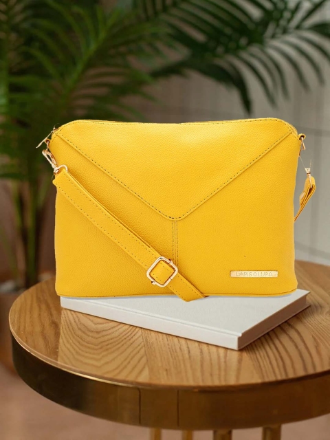 

Lapis O Lupo Yellow Solid Sling Bag