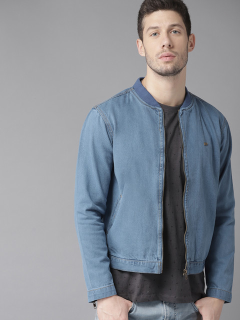 

The Roadster Lifestyle Co Men Blue Solid Denim Jacket