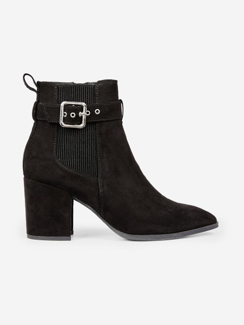 

DOROTHY PERKINS Women Black Solid Mid-Top Heeled Boots