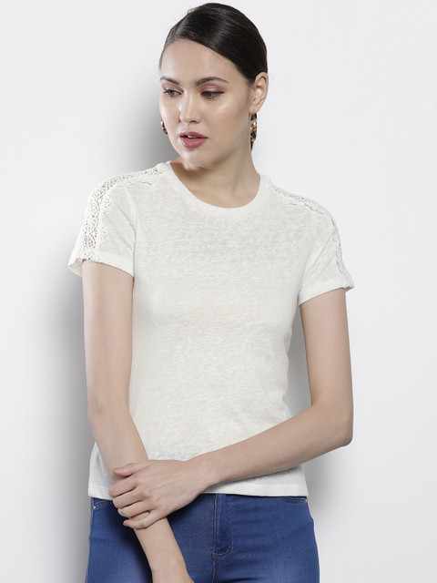 

DOROTHY PERKINS Women Petite White Solid Regular Top