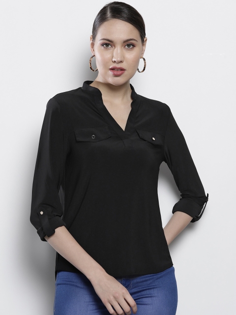 

DOROTHY PERKINS Women Black Solid Shirt Style Top