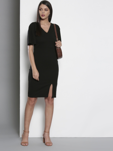 

DOROTHY PERKINS Women Black Solid Formal Sheath Dress