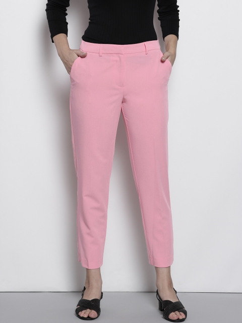 

DOROTHY PERKINS Women Pink Solid Cropped Trousers