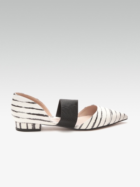 

DOROTHY PERKINS Women Off-White & Black Striped Flats