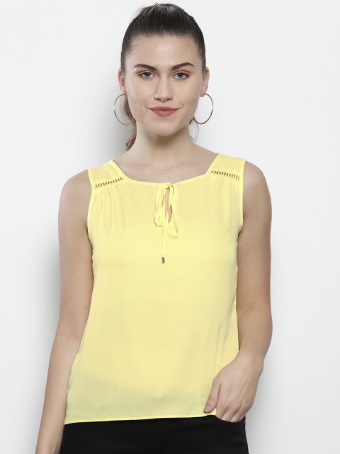 

DOROTHY PERKINS Women Yellow Solid Top