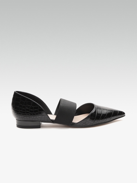 

DOROTHY PERKINS Women Black Croc-Textured Flats