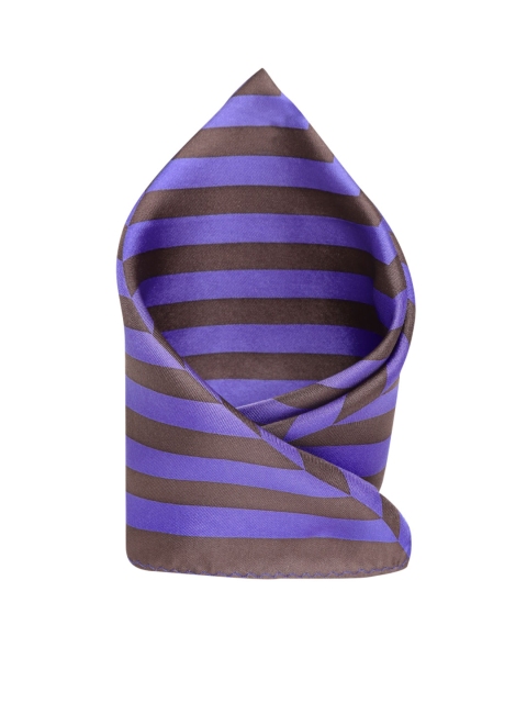 

Park Avenue Purple & Coffee Brown Silk Striped Pocket Square