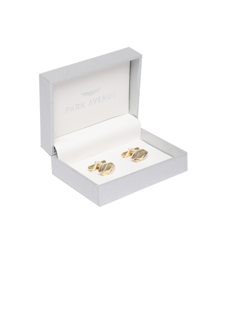 

Park Avenue Silver-Toned Gold-Plated Geometric Cufflinks