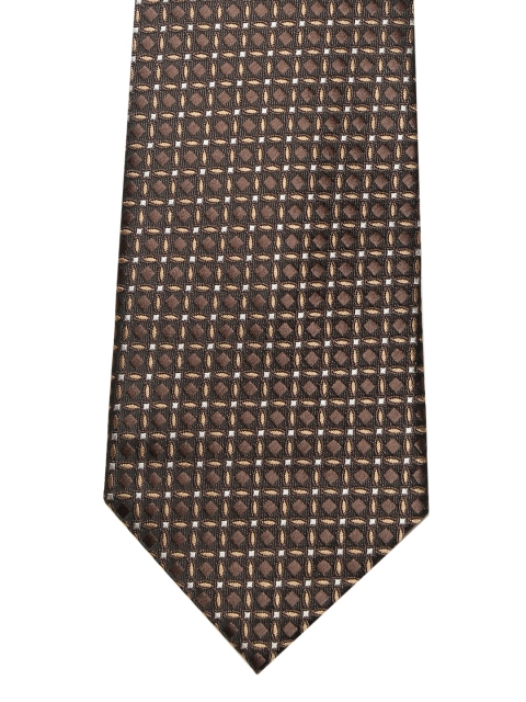 

Park Avenue Coffee Brown & Golden Woven Design Broad Tie