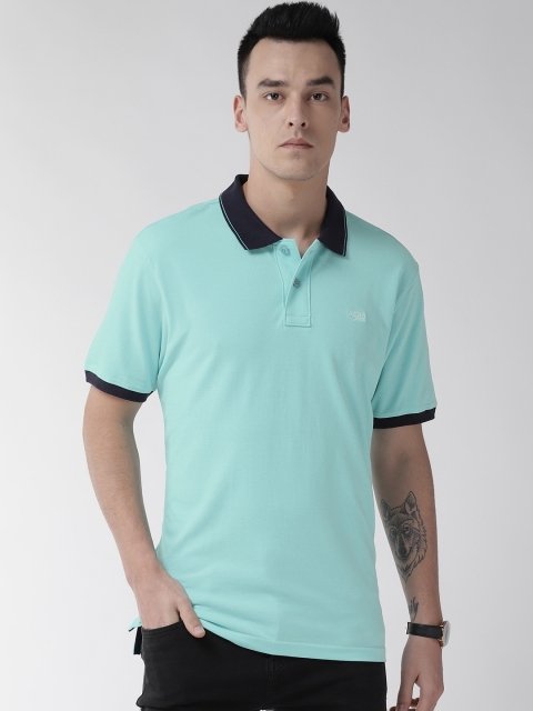 

Aeropostale Men Blue Solid Polo Collar T-shirt
