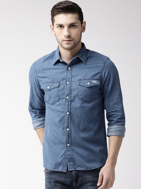 

Aeropostale Men Blue Regular Fit Faded Casual Denim Shirt