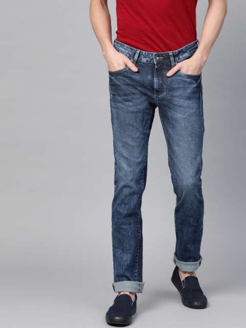 

Aeropostale Men Navy Blue Skinny Fit Mid-Rise Clean Look Stretchable Jeans