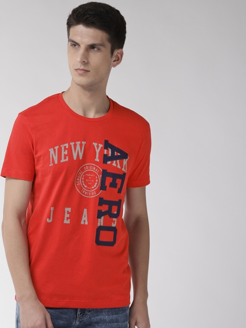 

Aeropostale Men Red Printed Round Neck T-shirt
