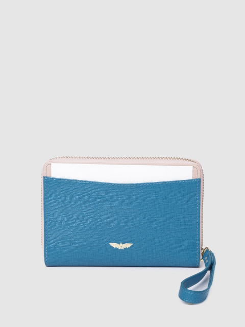 

Park Avenue Men Blue & Pink Textured Two Fold Wallet