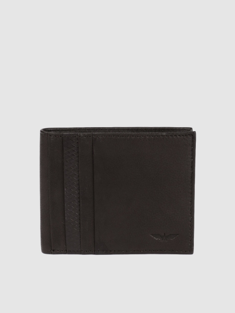 

Park Avenue Men Brown Leather Solid Two Fold Wallet