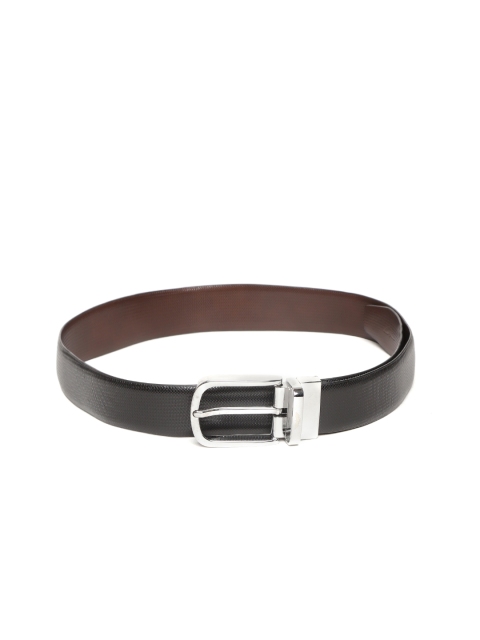 

Park Avenue Men Black & Coffee Brown Reversible Italian Leather Textured Belt