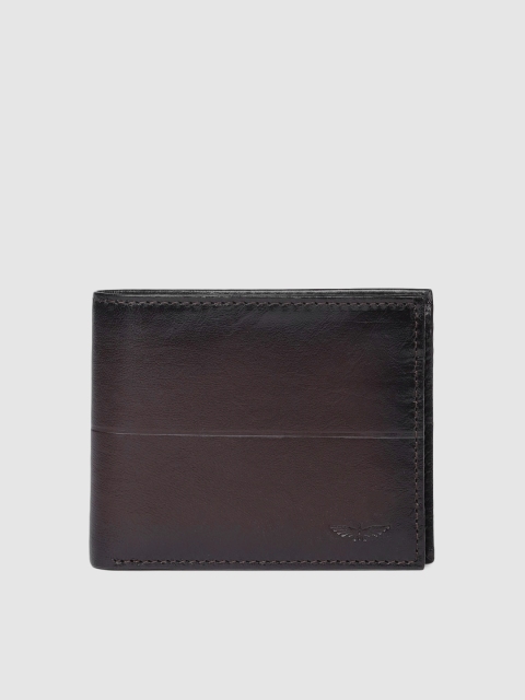 

Park Avenue Men Brown Leather Solid Two Fold Wallet