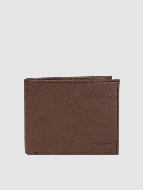 

Park Avenue Men Brown Leather Solid Two Fold Wallet