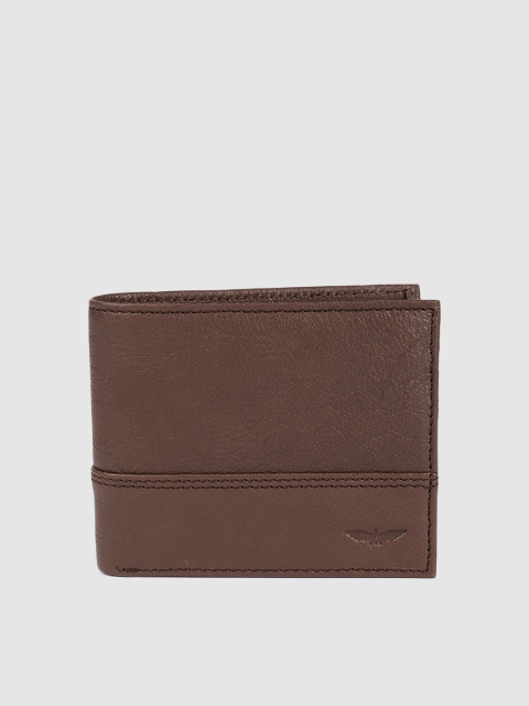 

Park Avenue Men Brown Solid Two Fold Leather Wallet