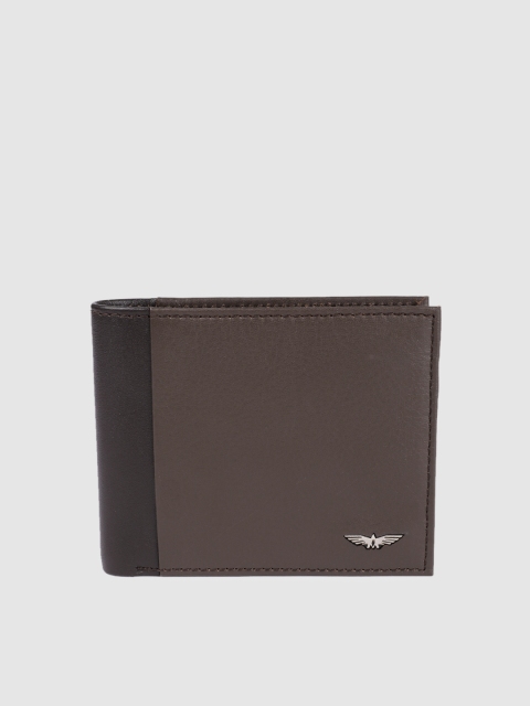 

Park Avenue Men Brown Solid Two Fold Leather Wallet