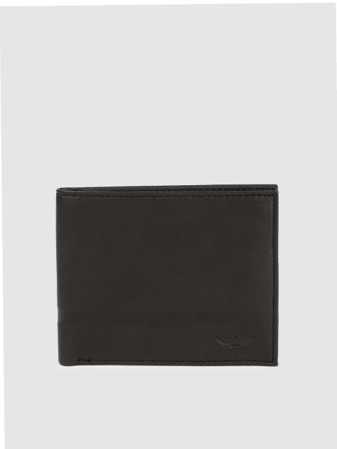 

Park Avenue Men Black Solid Two Fold Leather Wallet