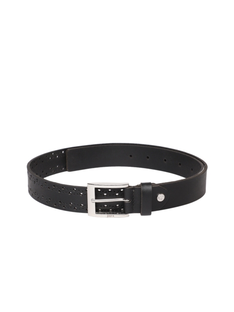 

Parx Men Black Textured Leather Belt