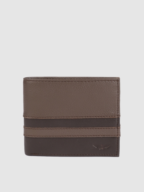 

Park Avenue Men Brown Solid Genuine Leather Two Fold Wallet