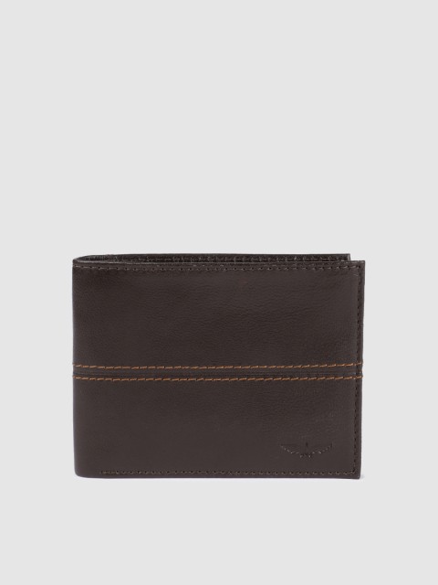 

Park Avenue Men Coffee Brown Solid Two Fold Leather Wallet