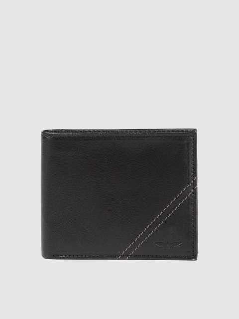 

Park Avenue Men Black Solid Leather Two Fold Wallet