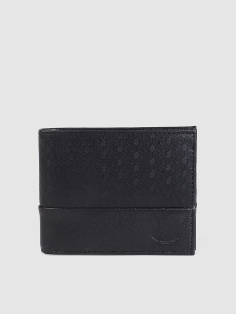 

Park Avenue Men Black Textured Genuine Leather Two Fold Wallet