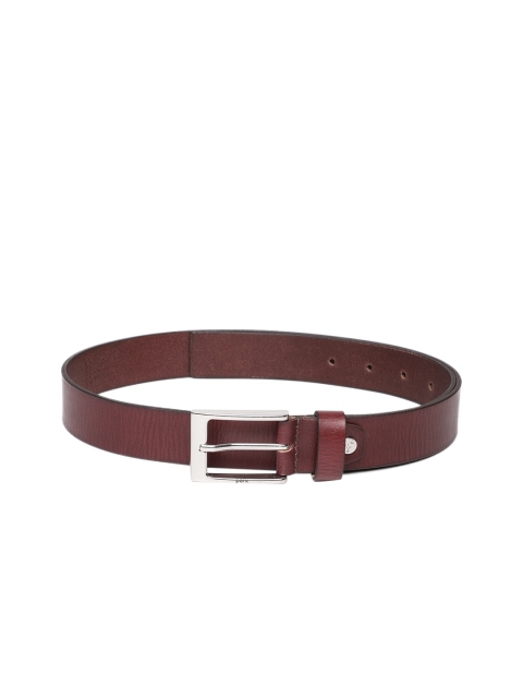 

Parx Men Maroon Leather Solid Belt