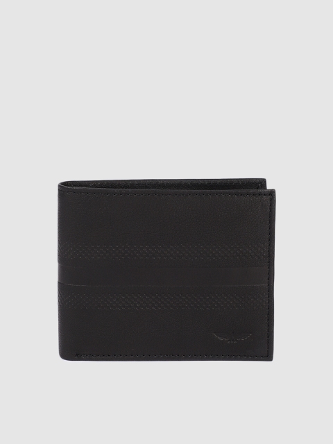 

Park Avenue Men Black Solid Two Fold Leather Wallet