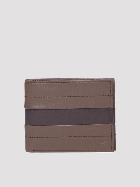 

Park Avenue Men Brown Leather Solid Two Fold Wallet