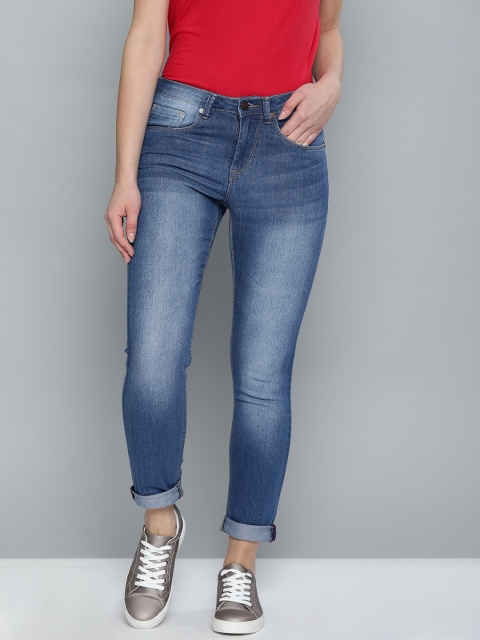

HERE&NOW Women Blue Skinny Fit High-Rise Clean Look Stretchable Jeans