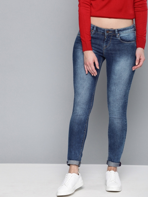 

HERE&NOW Women Blue Skinny Fit Mid-Rise Clean Look Stretchable Jeans