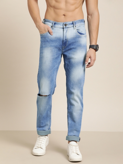 

Moda Rapido Men Blue Slim Fit Mid-Rise Slash Knee Stretchable Jeans