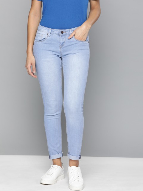 

HERE&NOW Women Blue Skinny Fit Ankle Length Mid-Rise Clean Look Stretchable Jeans