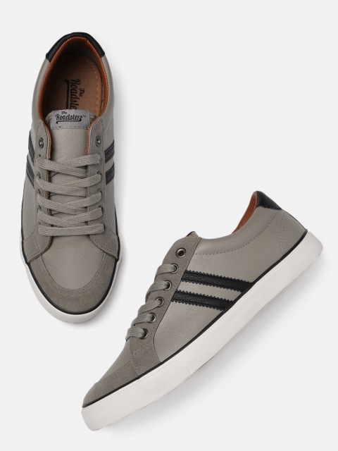 

Roadster Men Grey Solid Sneakers