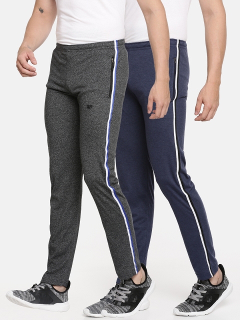 

Sports52 wear Men Pack of 2 Solid Straight Fit Track Pants, Charcoal